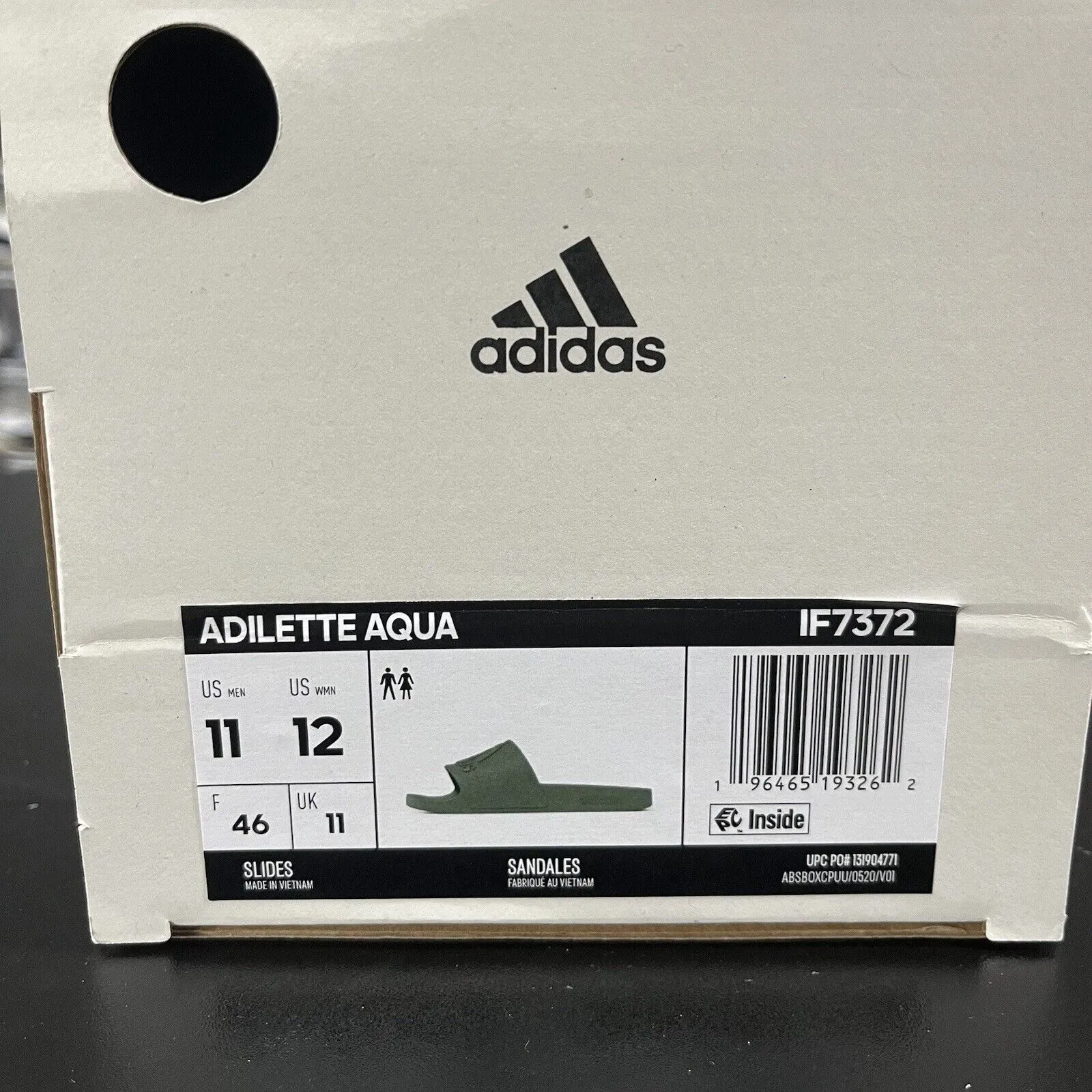 Adidas Slides Adilette Aqua Slip On Sandal IF7372 Men's Size 11 New In Box