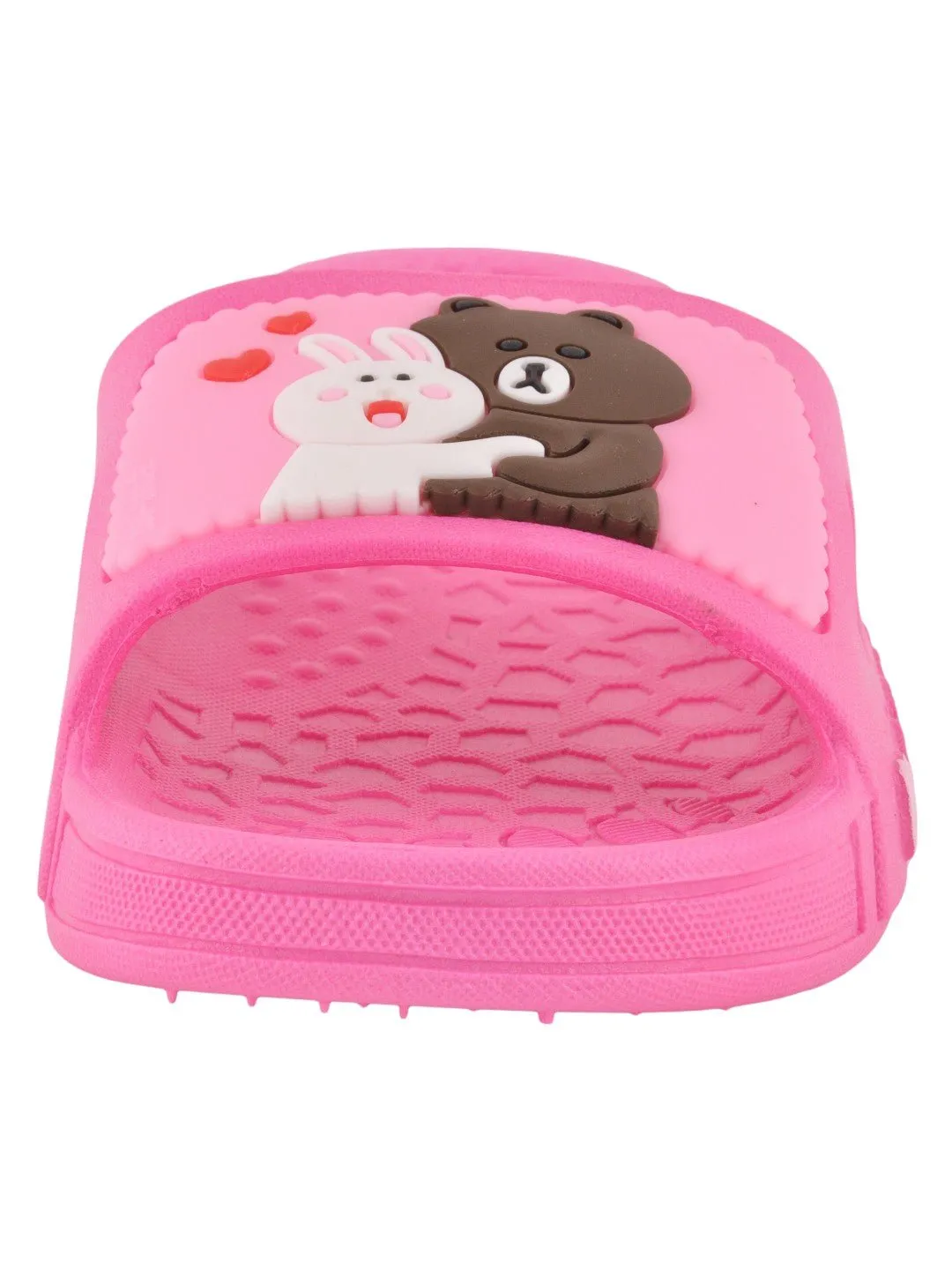 Adorable Bear and Bunny Hug Slides for Girls - Fuchsia