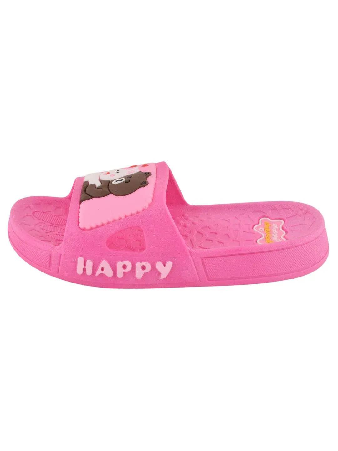 Adorable Bear and Bunny Hug Slides for Girls - Fuchsia