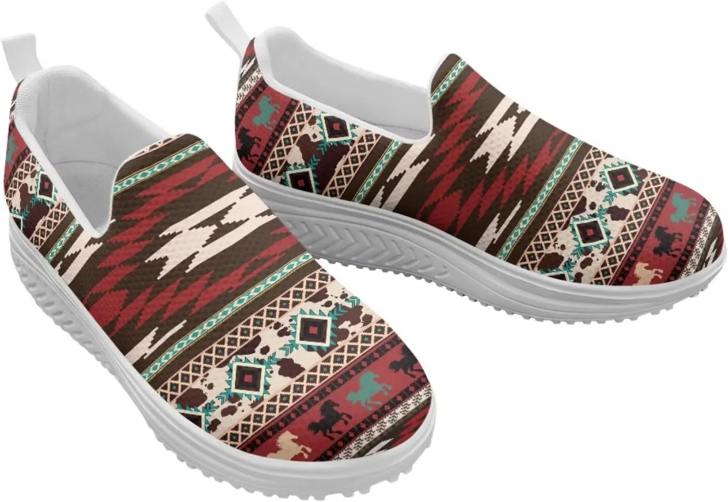Binienty Womens Walking Sneakers Slip on Platform Loafers Comfy Lightwieght Rocking Shoes Outdoor Footwear