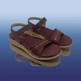 Brown Sandals with Gold Accent