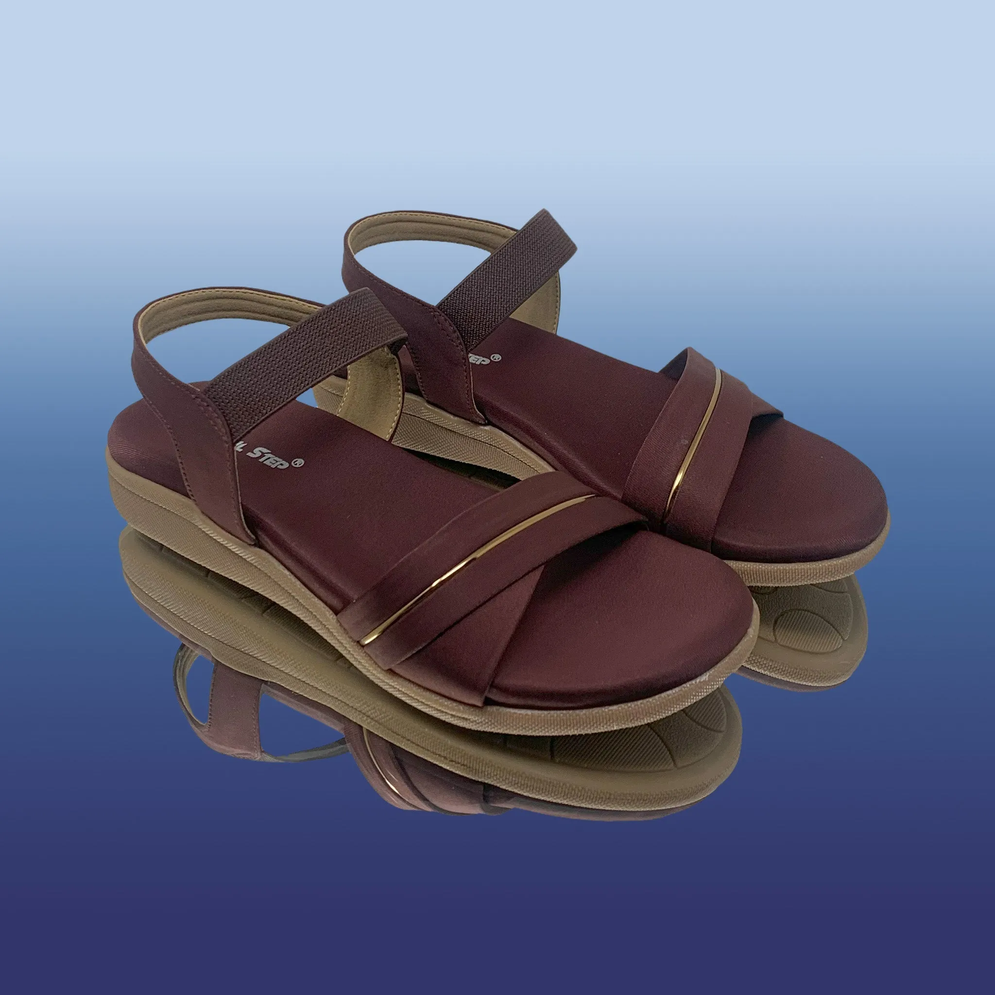 Brown Sandals with Gold Accent