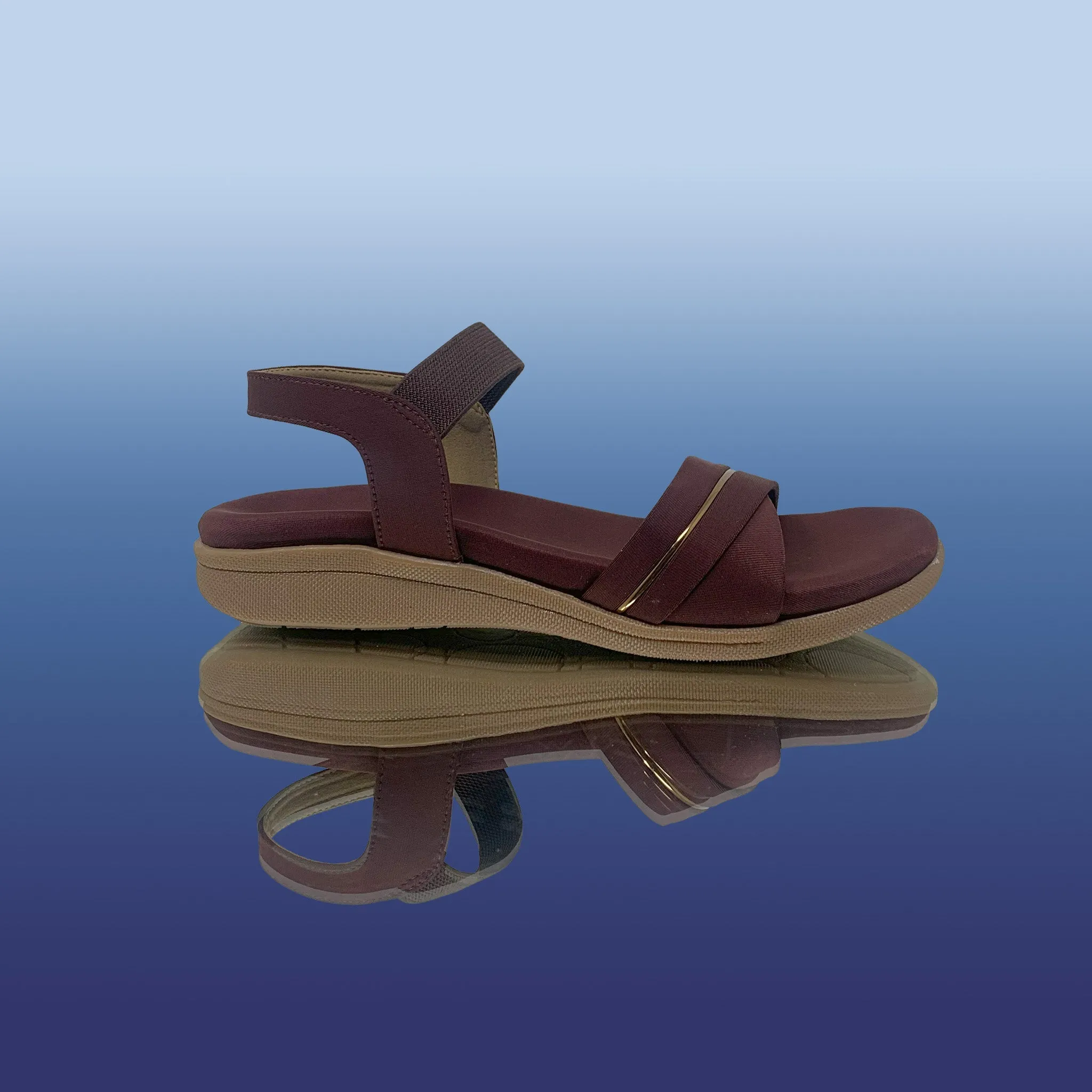 Brown Sandals with Gold Accent