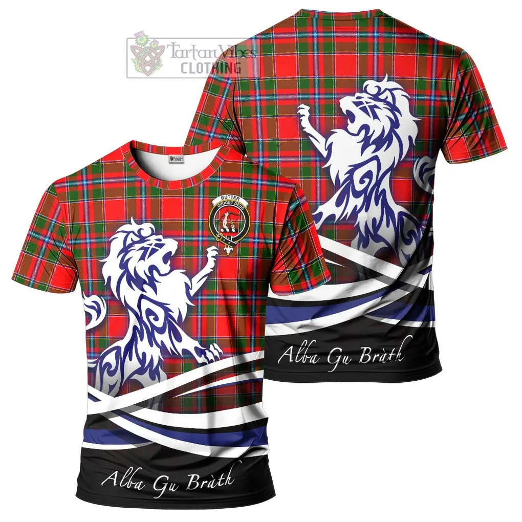 Butter Tartan Cotton T-shirt with Alba Gu Brath Regal Lion Emblem