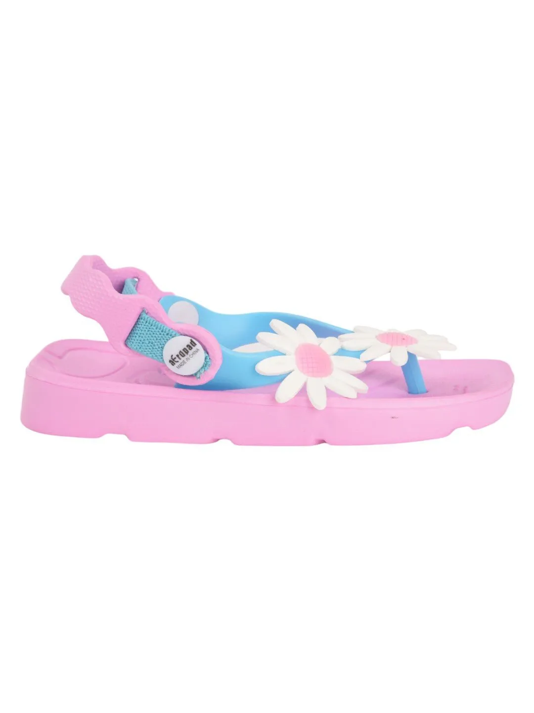 Charming Daisy-Themed Sandals for Girls - Pink and Blue