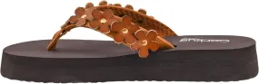 Corkys Footwear No Running Flip Flops - 'V' Strap Adorned With Flowers, Everyday Wear, Soft Footbed for All-Day Comfort, Effortless Slip-On Convenience