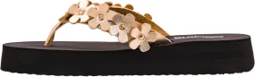Corkys Footwear No Running Flip Flops - 'V' Strap Adorned With Flowers, Everyday Wear, Soft Footbed for All-Day Comfort, Effortless Slip-On Convenience