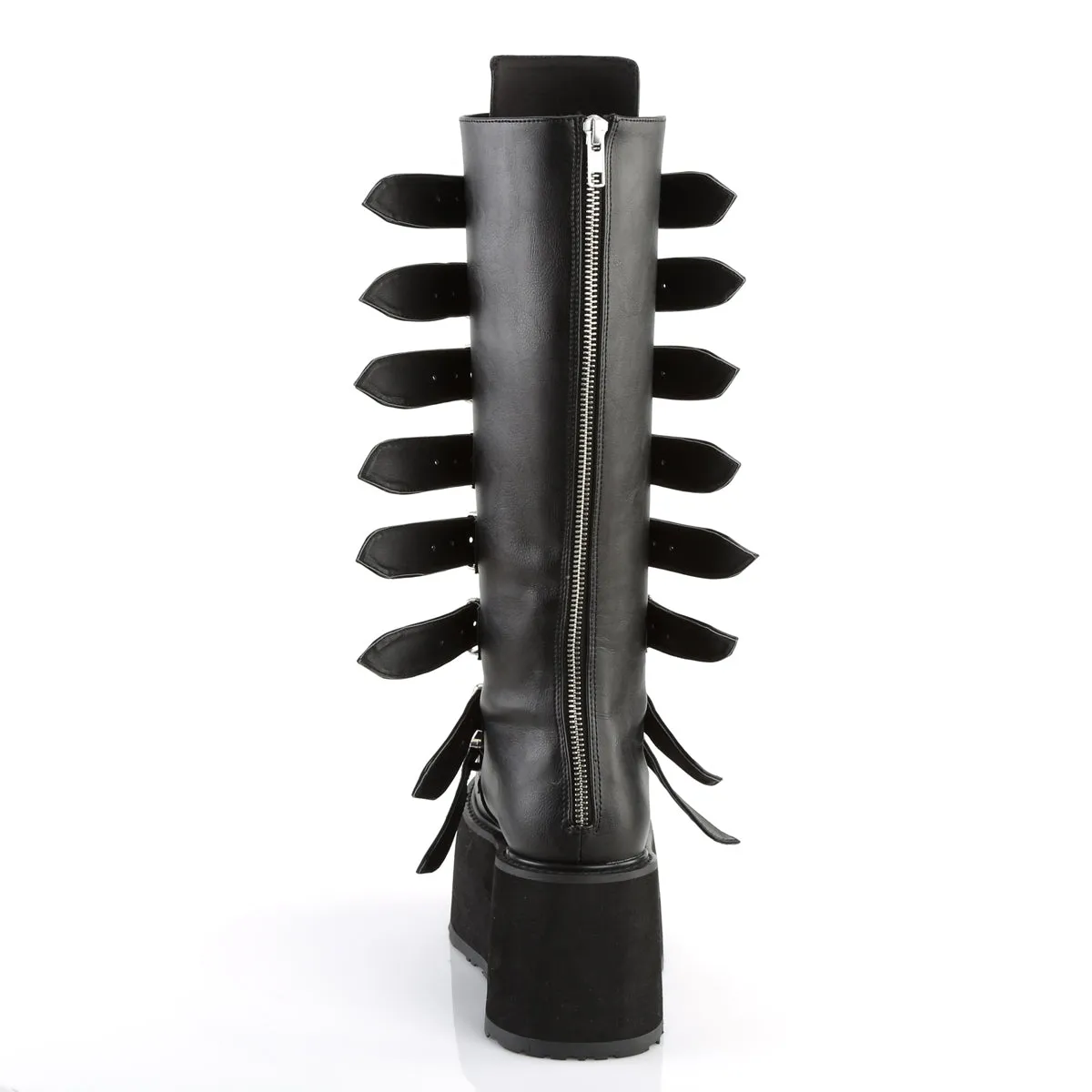 DAMNED-318 DemoniaCult Black Vegan Leather Sexy Women's Mid-Calf & Knee High Boots (Alternative Footwear)