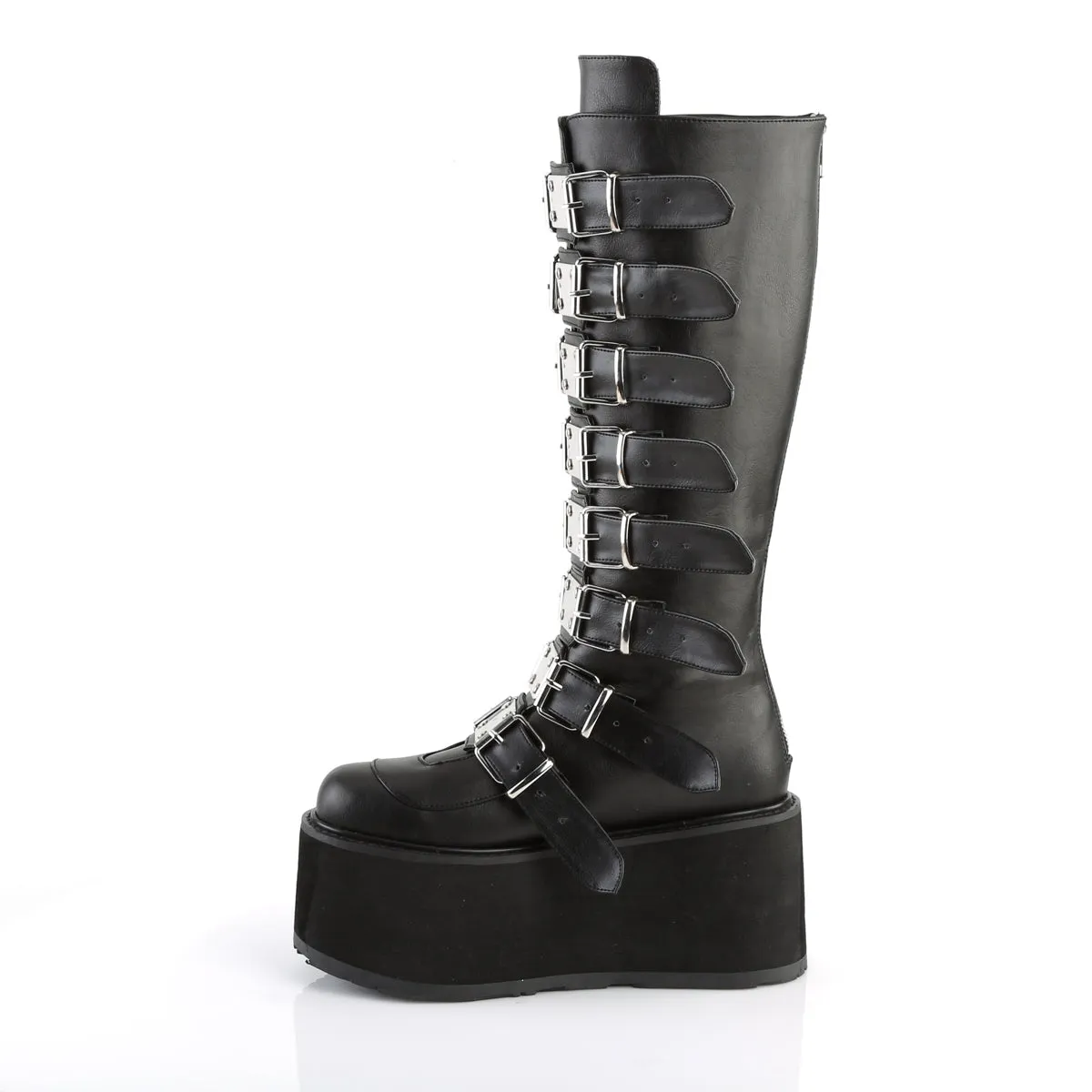 DAMNED-318 DemoniaCult Black Vegan Leather Sexy Women's Mid-Calf & Knee High Boots (Alternative Footwear)