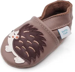 Dotty Fish Girls Infant and Toddler Shoes – Barefoot-Friendly, Non-Slip Suede Sole, Podiatrist Recommended, Breathable Baby-Safe Leather, British Brand – Fits 0–4 Years