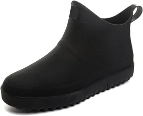 Enelauge Men's Outdoor Waterproof Rain Short Ankle Boots Nonslip Rubber Rain Car Wash Footwear Garden Shoes