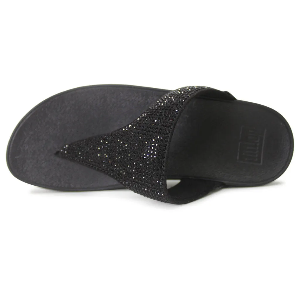 FitFlop Lulu Crystal Embellished Synthetic Women's Toe Post Sandals