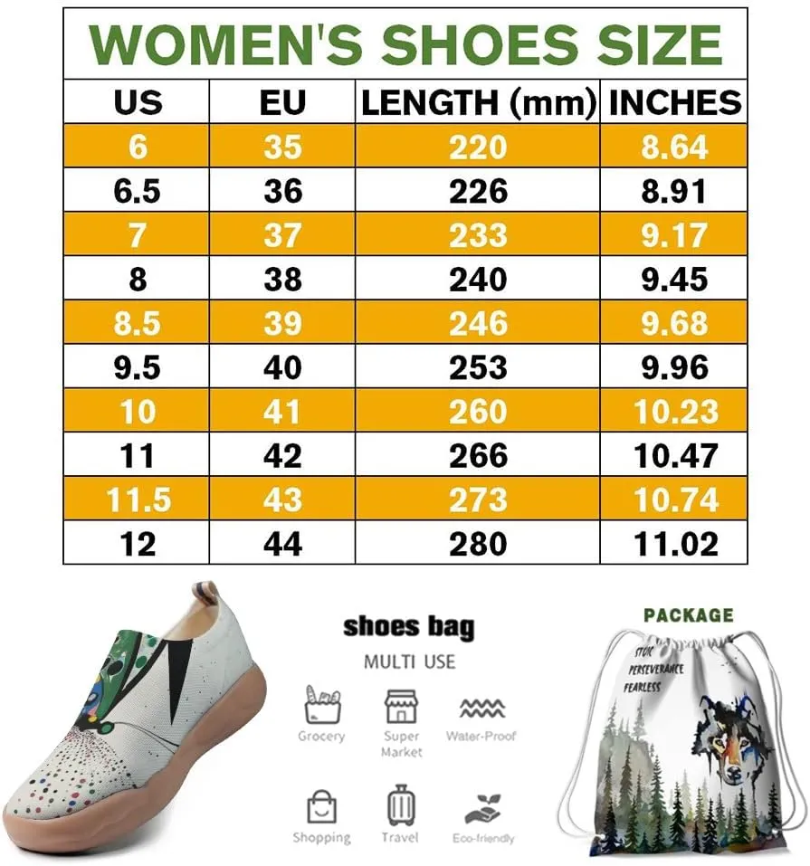 Hetios Women's Artistic Slip-On Shoes Casual Loafers Lightweight Comfortable Travel Footwear