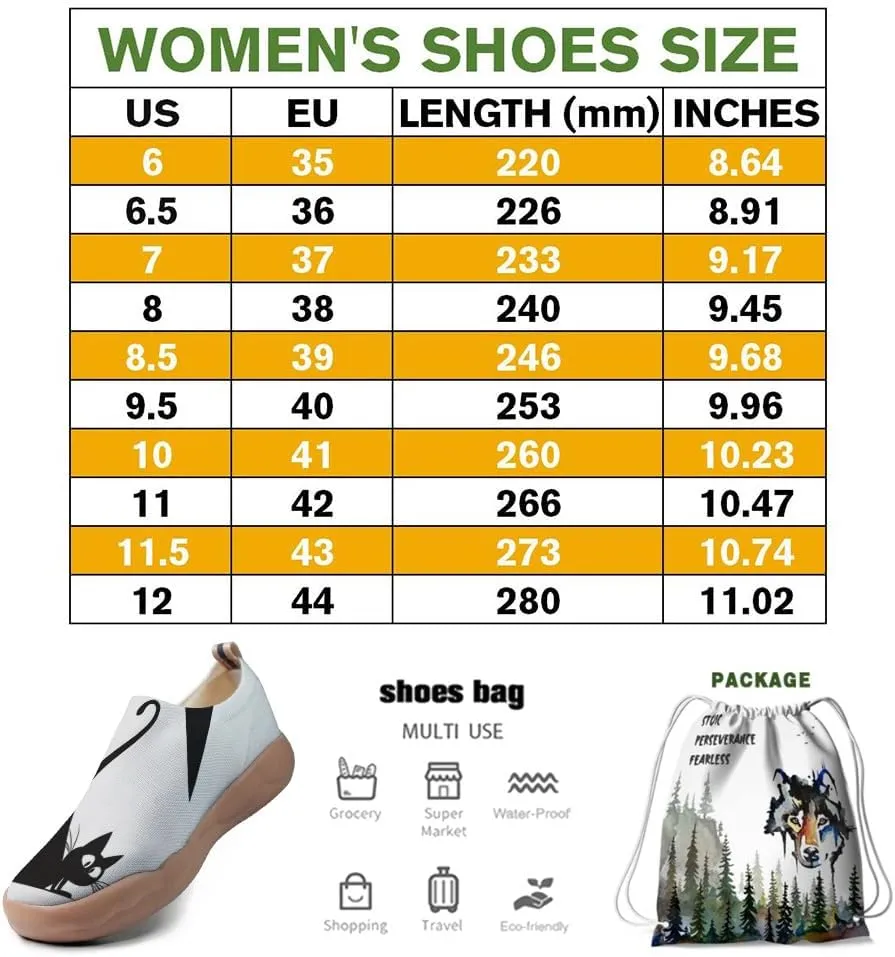 Hetios Women's Artistic Slip-On Shoes Casual Loafers Lightweight Comfortable Travel Footwear