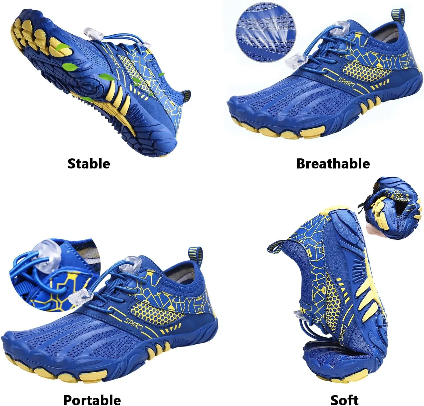 Hike Grounded Barefoot Footwear Women Men Water Shoes Breathable Comfortable for Beach Swim Outdoor Sports