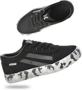 Hurley Boardy Kids Lace Up Canvas Sneakers – Low Cut Skateboarding Shoes for Kids, Sports Shoes for Boys and Girls