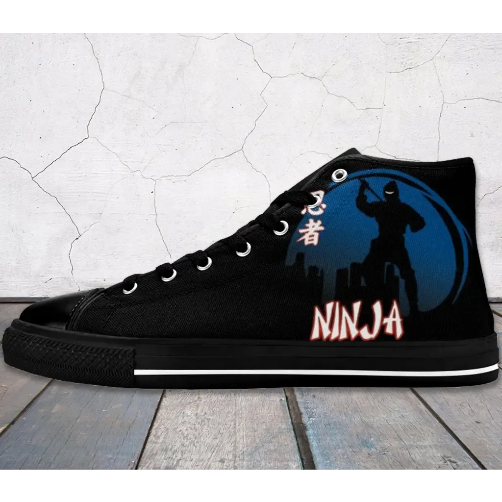 Japanese Secret Ninja Logo Shoes High Top Sneakers for Kids and Adults