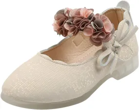 Leather Shoes for Girls Kids Baby Stretch Designed Floral Princess Sandals Kids Toddler Baby Stretch Comfy Loafers Shoes