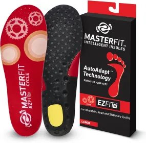 Low Volume Cycling Shoe Insoles - Unisex Adults - Large Size - EVA & Poron Foam - Arch Support - Shock Absorption - Cycling Shoe Insoles
