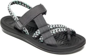 MEGNYA Hiking Sandals for Womens, Comfortable Walking Flip Flop Sandals with Arch Support, Athletic Sandals with Hook and Loop Straps for Beach Vacation Adventure