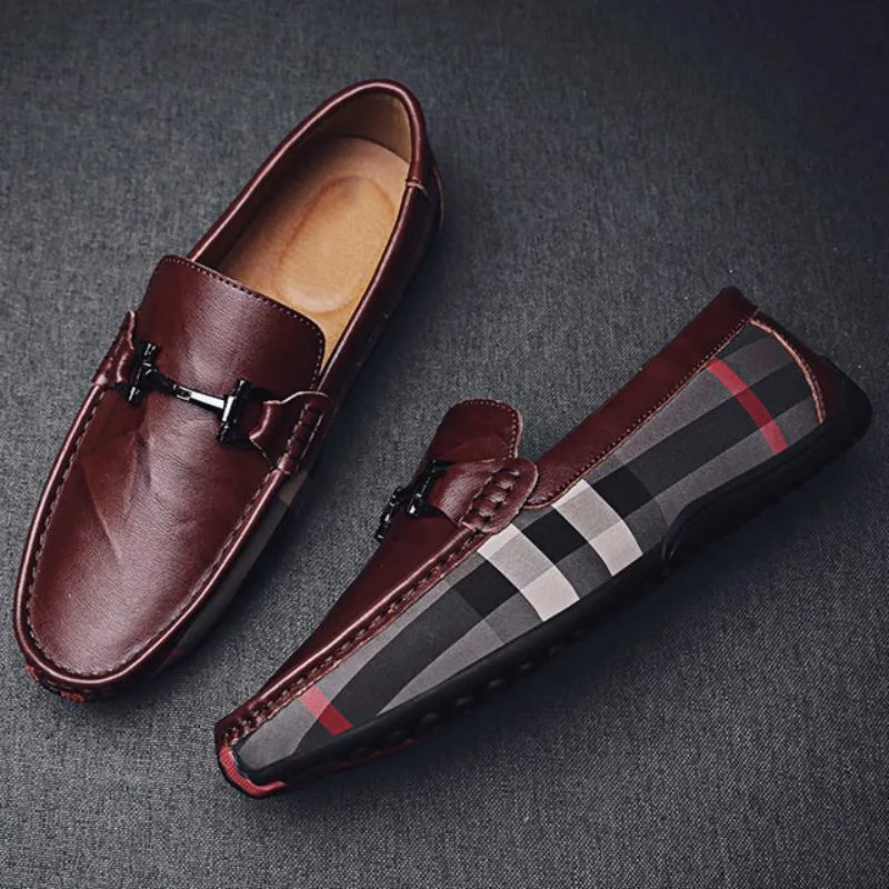 Men's Casual Genuine Leather Lightweight Loafers | Plus Size