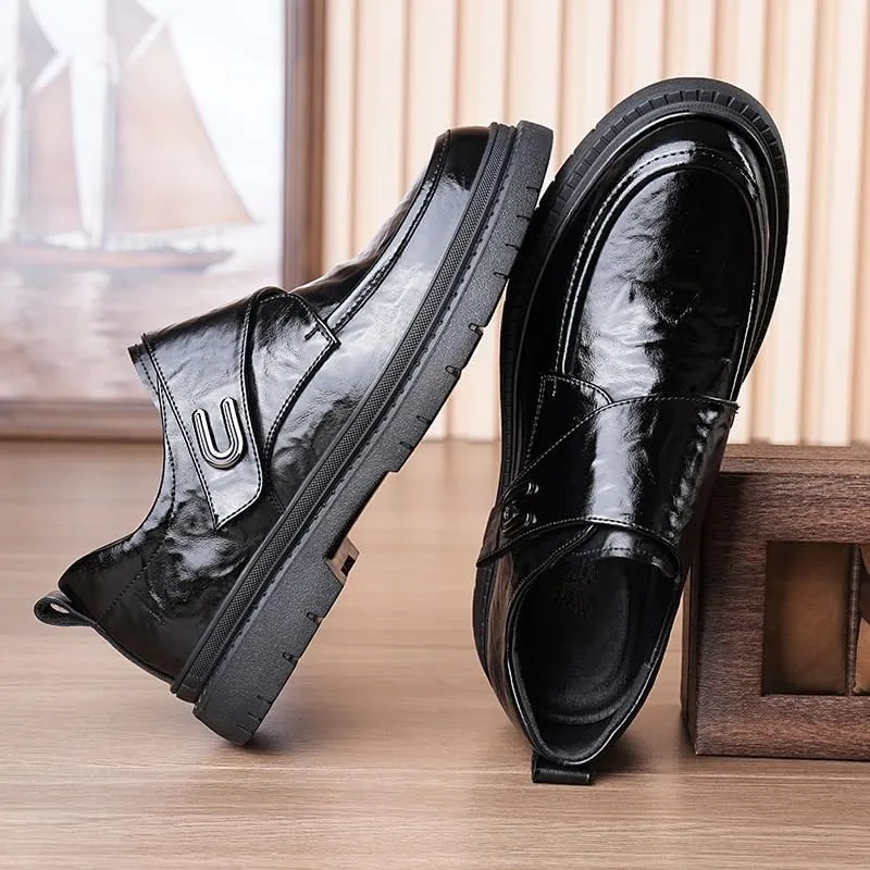 Mens Genuine Leather Dress Shoes Comfy Lightweight Walking Penny Shoes for Men Men's Hand-Sewn Flats Loafers