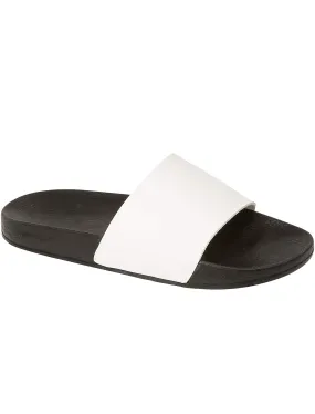 Mens Henley Sliders in White
