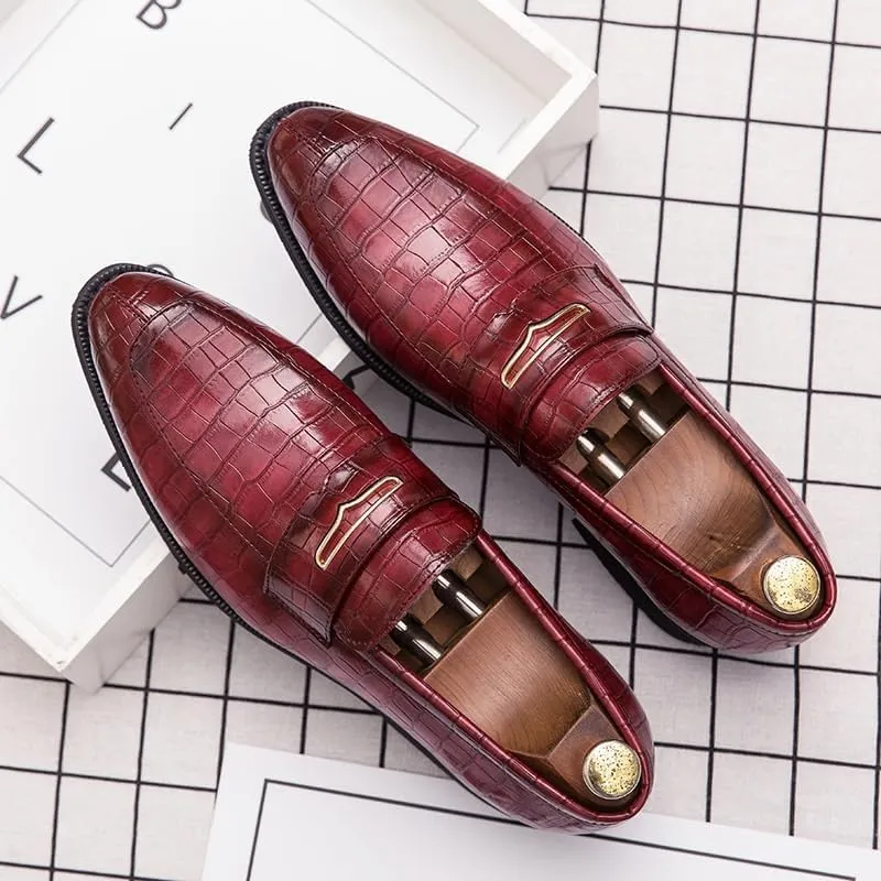 Men's Leather Platform Slip-On Oxfords Business Loafers England Flats Breathable Sport Outdoor Footwear