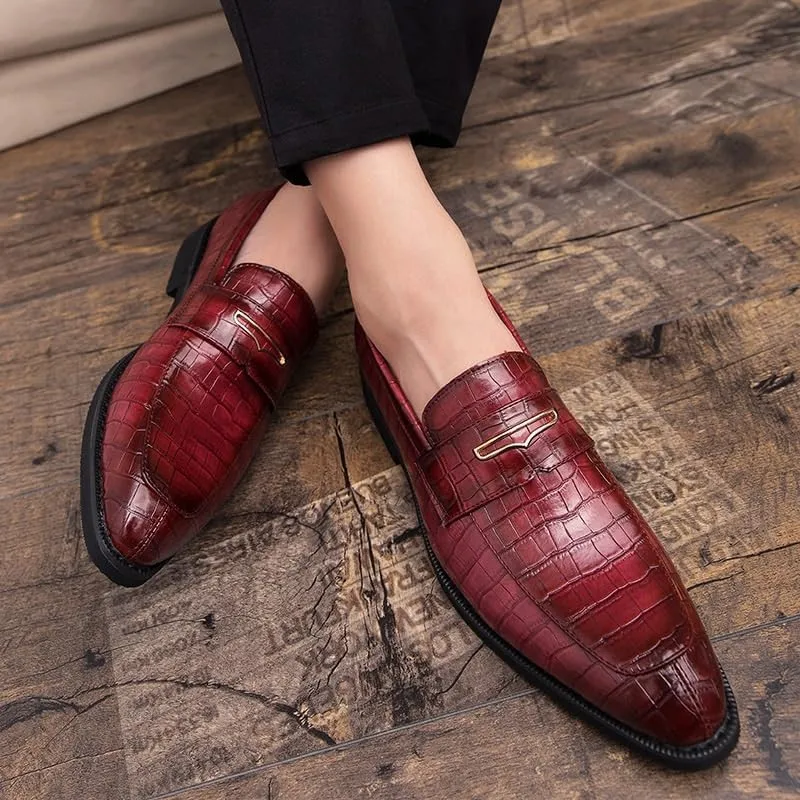 Men's Leather Platform Slip-On Oxfords Business Loafers England Flats Breathable Sport Outdoor Footwear