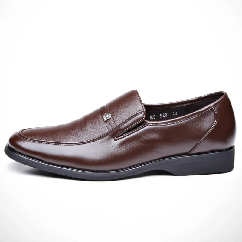 Men's Leather Slip-Ons With Round Toe