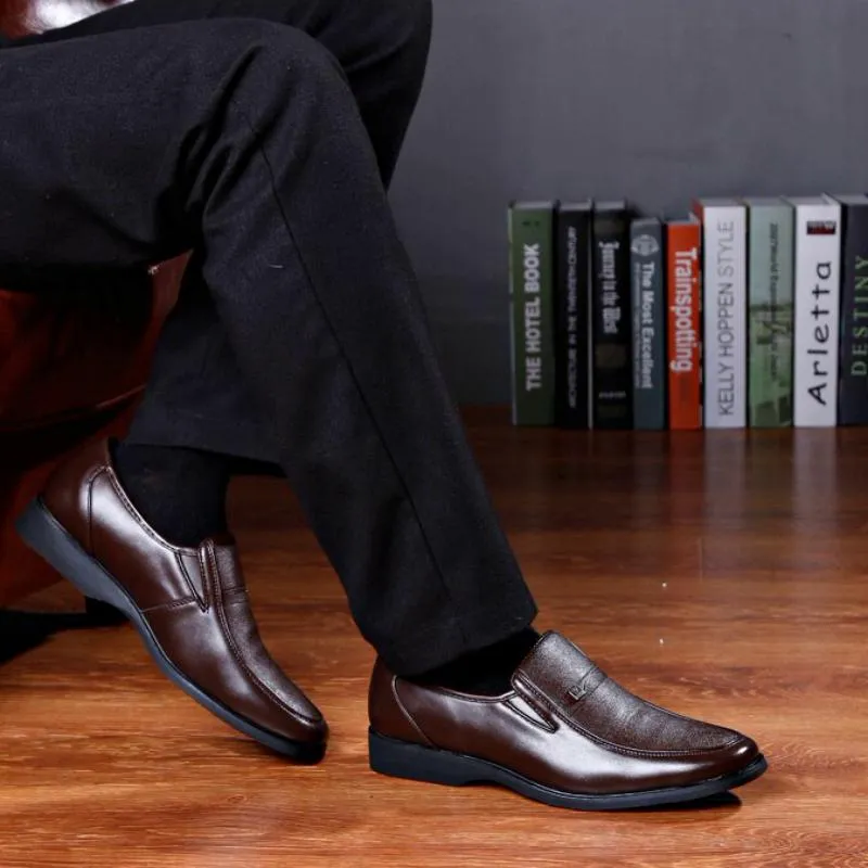 Men's Leather Slip-Ons With Round Toe
