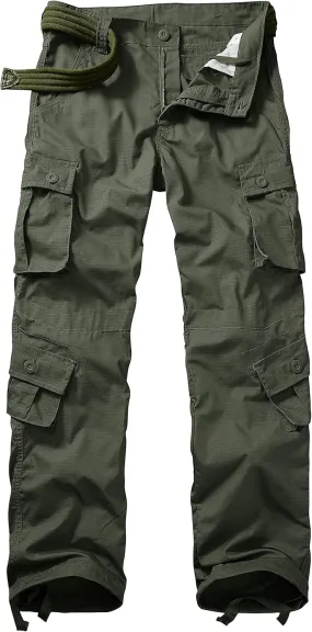 Men's Outdoor Hiking Pants, Tactical Pants Lightweight Casual Work Ripstop Cargo Pants for Men with Pockets