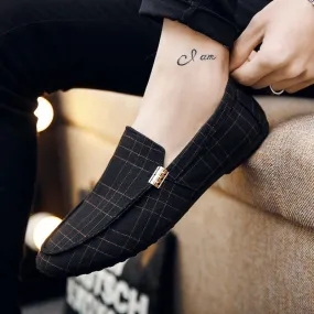 Men's Spring Leather Loafers With Metal Decoration