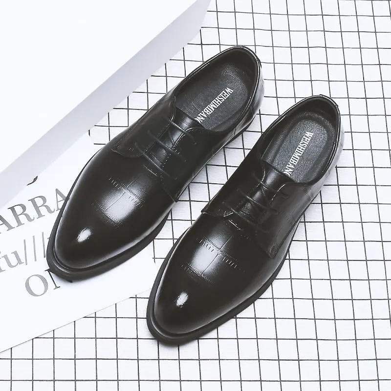 Men's Stylish Genuine Leather Lace-up Loafers Comfy Walking Slipers Shoes Men's Arch Support Casual Slip-on Shoes