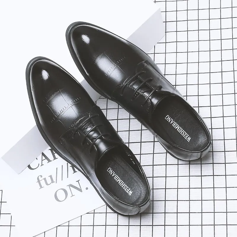 Men's Stylish Genuine Leather Lace-up Loafers Comfy Walking Slipers Shoes Men's Arch Support Casual Slip-on Shoes