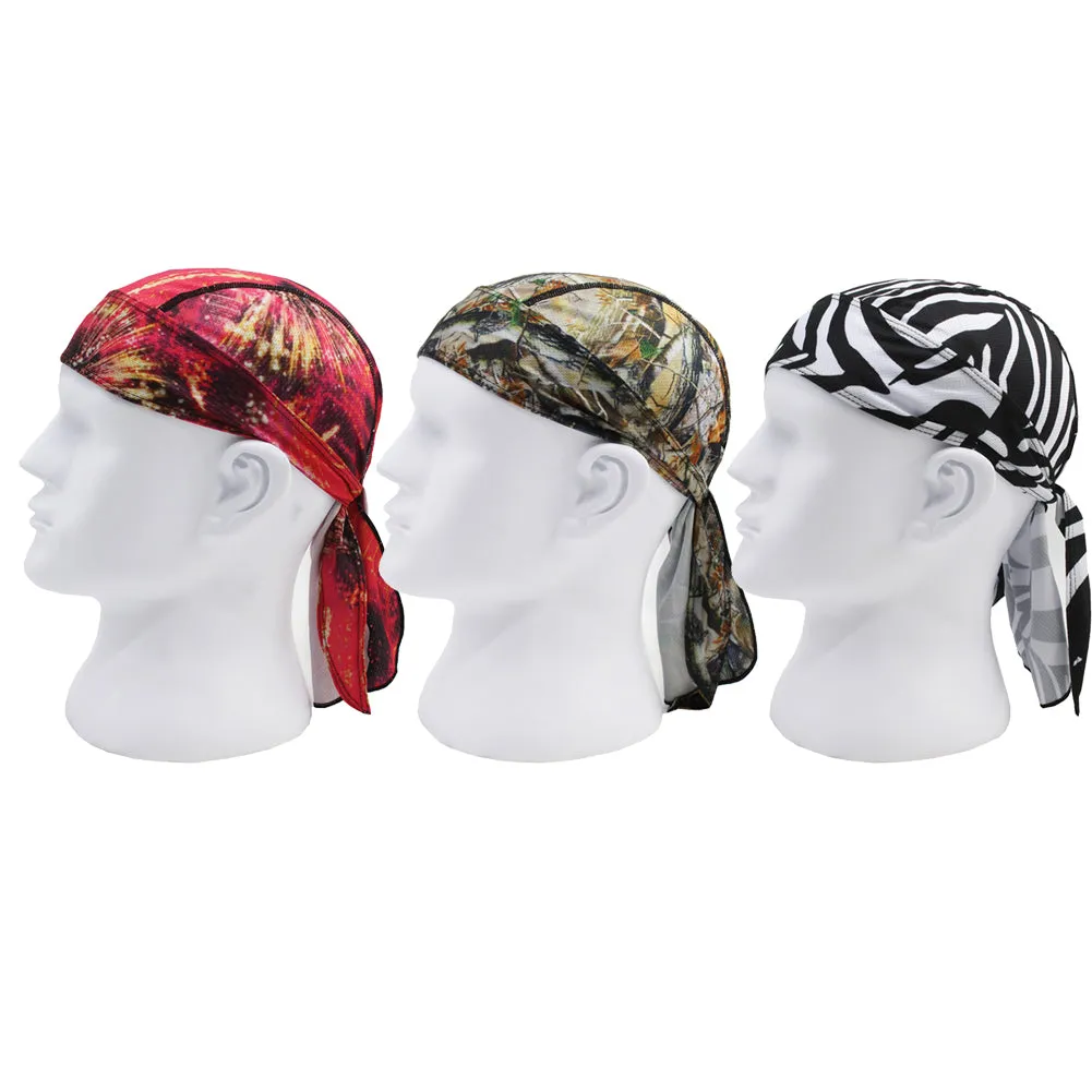 Moisture Wicking Beanie Cap Pirate Hat Bandana Skull Cap Sports Quick Drying for Men and Women Pack of 3
