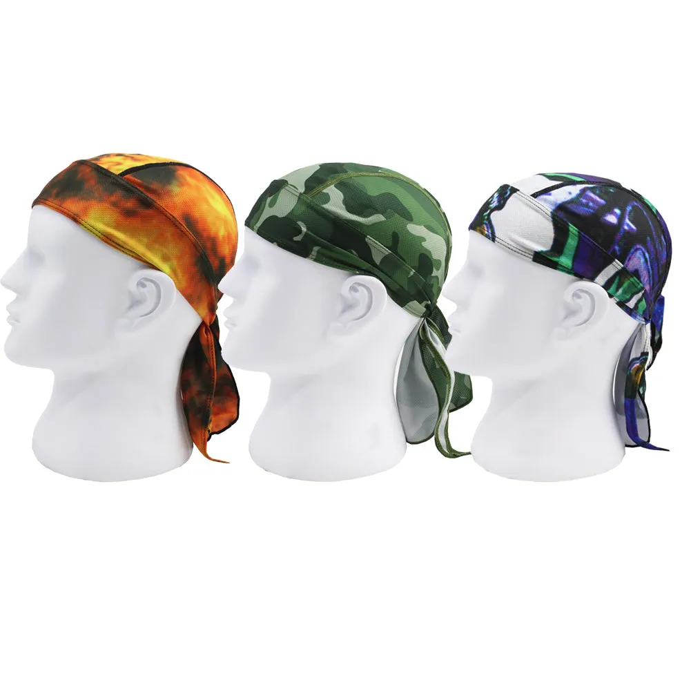 Moisture Wicking Beanie Cap Pirate Hat Bandana Skull Cap Sports Quick Drying for Men and Women Pack of 3