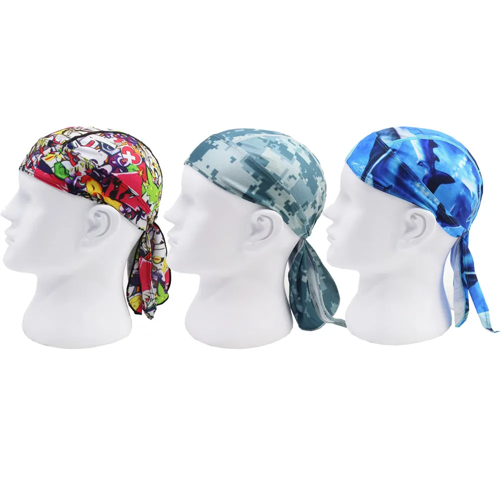 Moisture Wicking Beanie Cap Pirate Hat Bandana Skull Cap Sports Quick Drying for Men and Women Pack of 3