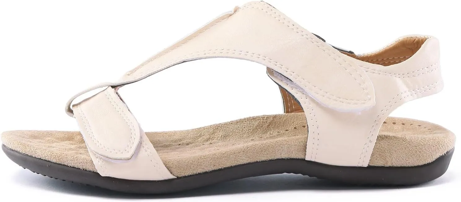 NEW Sandals for Women Casual Slip on Slippers Comfy Wedge Platform Sandals with Arch Support Summer Beach Sandals, Off White, Sz 8.5