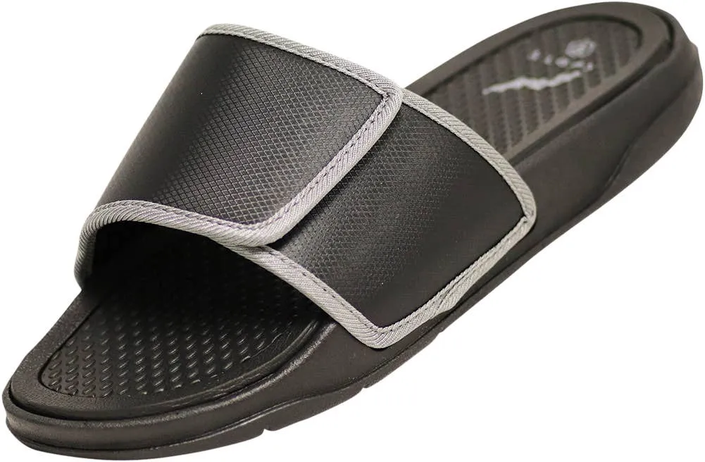 Norty MEN'S 8-13 SLIDE SANDAL BLACK GREY   11532