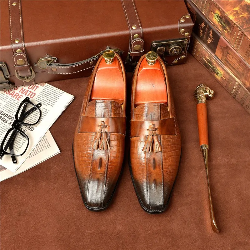 Opulessa Crocodile Slip Ons