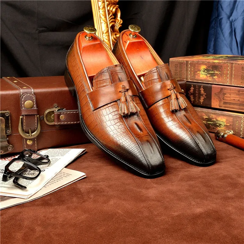 Opulessa Crocodile Slip Ons