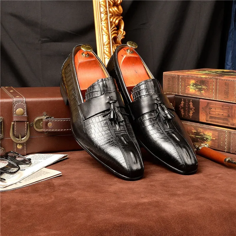 Opulessa Crocodile Slip Ons