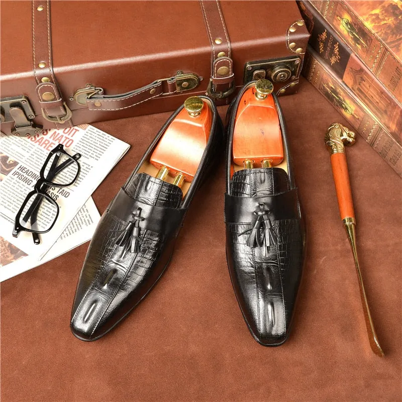 Opulessa Crocodile Slip Ons