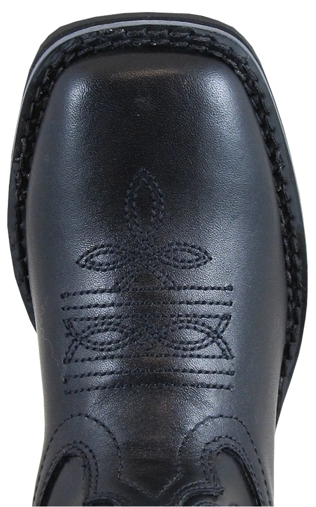 Smoky Mountain Youth Boys Outlaw Black Leather Cowboy Boots 4.5 D