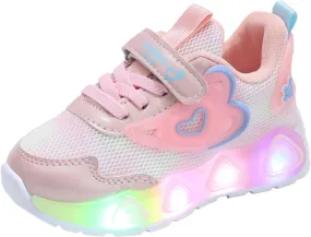 Sneakers for Girls Boys Light Up Shoes LED Flashing Lightweight Mesh Breathable Adorable Running Sneakers for Kids