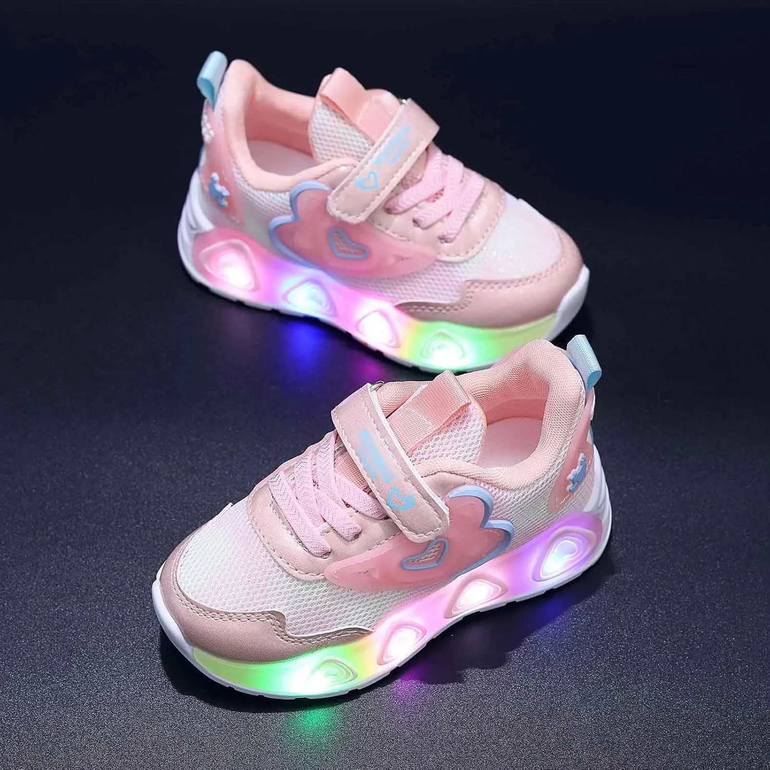 Sneakers for Girls Boys Light Up Shoes LED Flashing Lightweight Mesh Breathable Adorable Running Sneakers for Kids