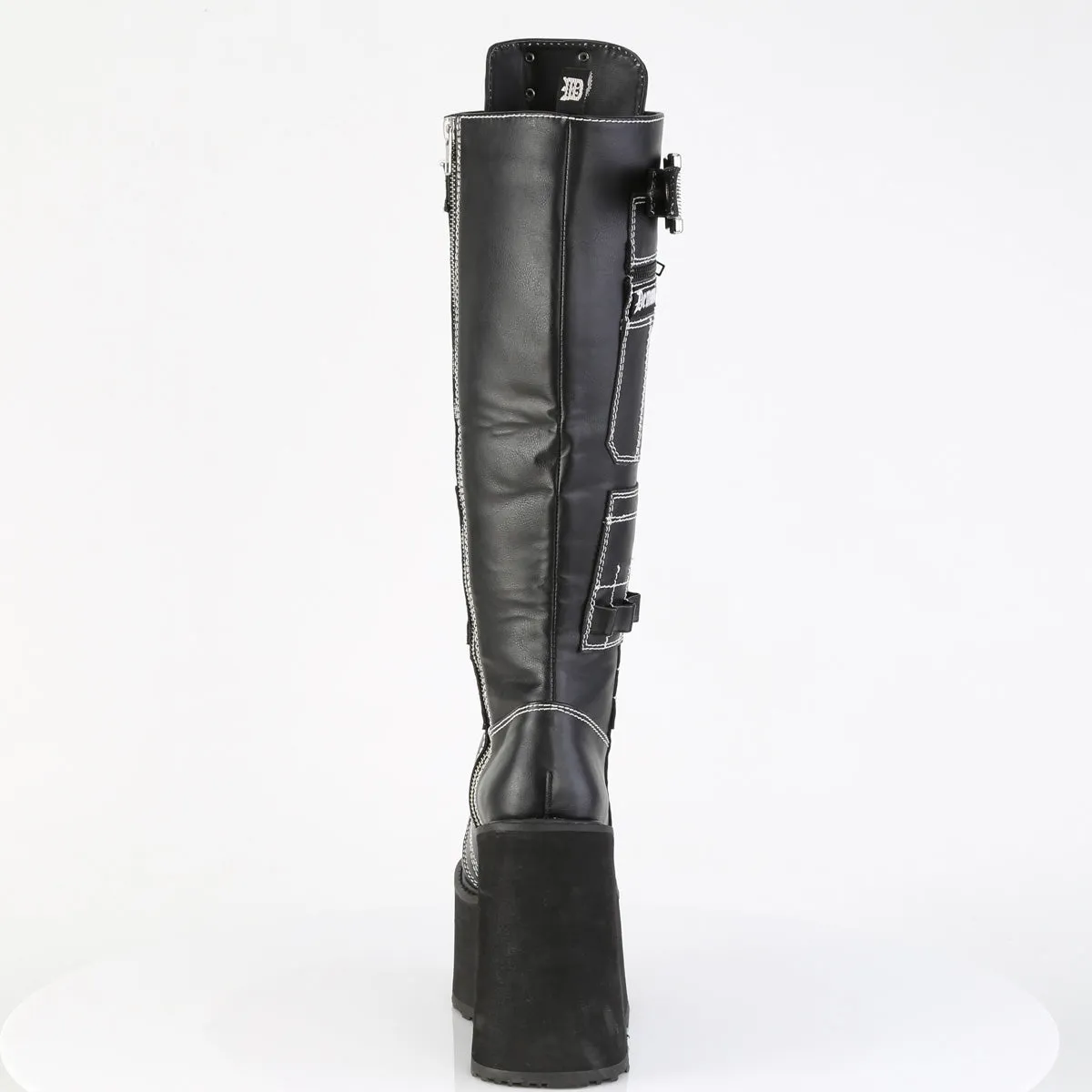 SWING-260 DemoniaCult Black Vegan Leather Sexy Women's Mid-Calf & Knee High Boots (Alternative Footwear)