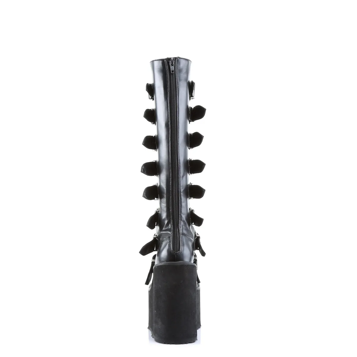 SWING-815 DemoniaCult Black Vegan Leather Sexy Women's Mid-Calf & Knee High Boots (Alternative Footwear)
