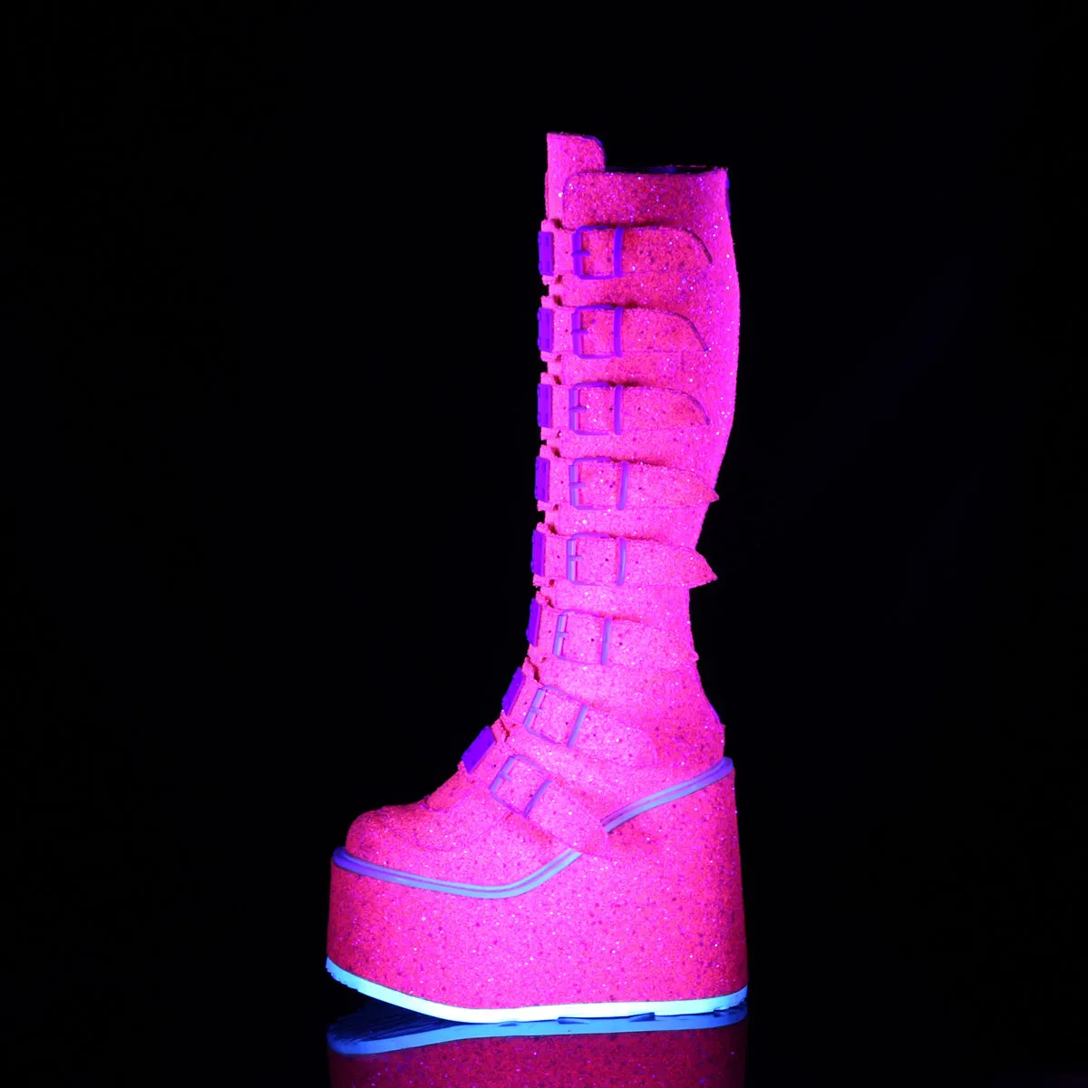 SWING-815UV DemoniaCult Pink Sexy Women's Mid-Calf & Knee High Boots (Alternative Footwear)